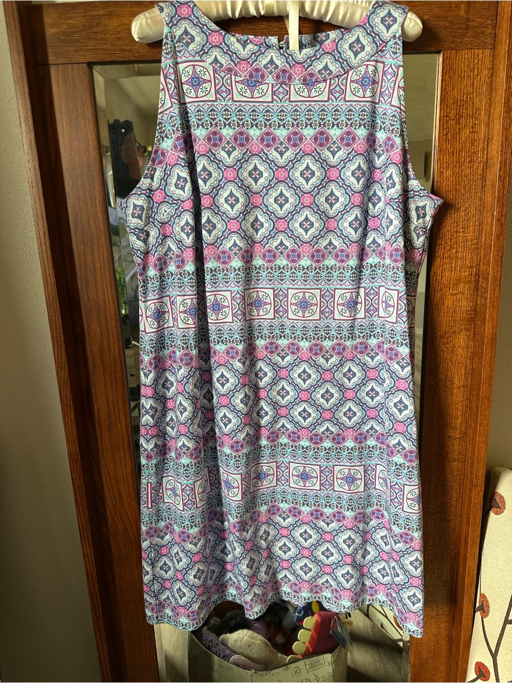 Talbots Multicolor Printed Top in Pink, Teal & Purple